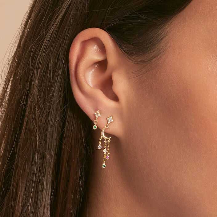 Piercing mini ASTRAL - Verde / Dorado - Piercings  | Agatha