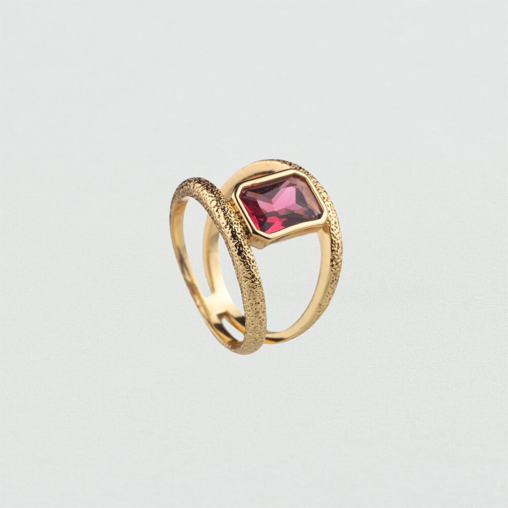 Anillo ancho CLEOPATR - Rosa / Oro - Anillos de fantasía  | Agatha