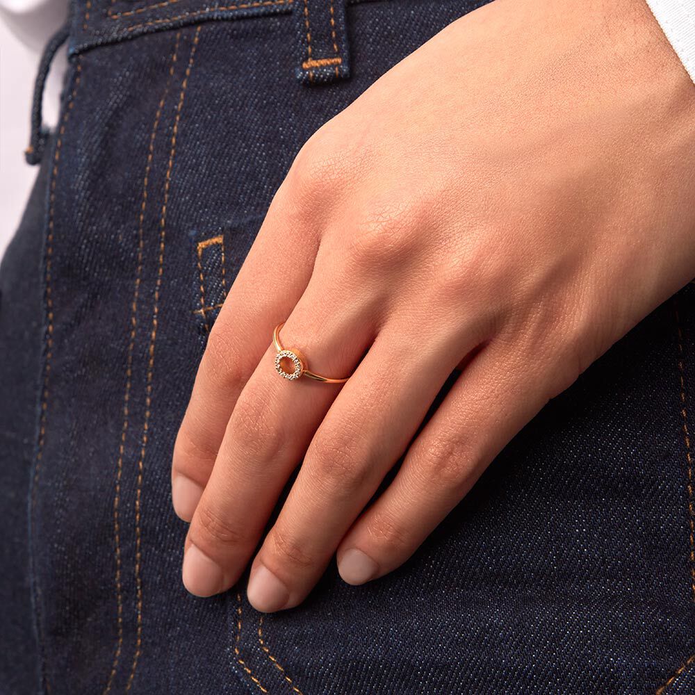 Anillo fino DISCO - Cristal / Dorado - Anillos  | Agatha