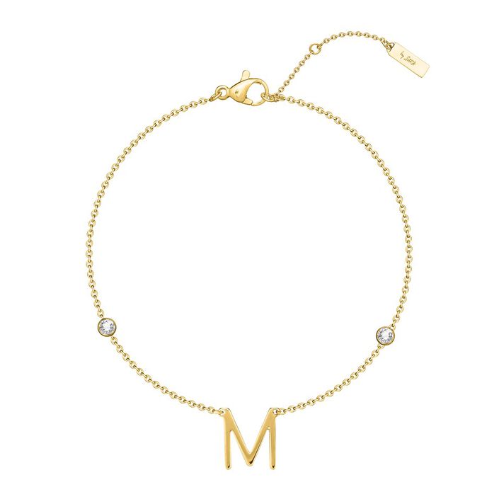 Pulsera de cadena LETTRE M - Cristal / Dorado - Pulseras  | Agatha