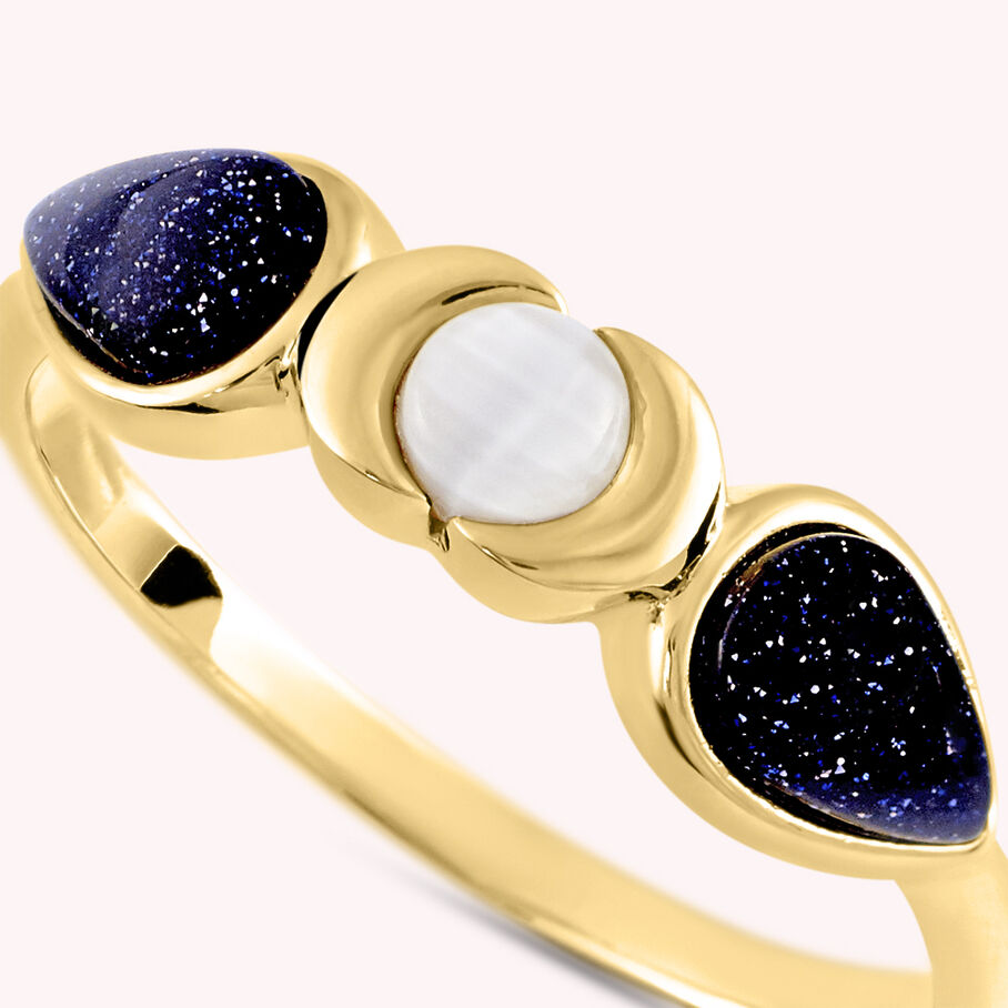 Anillo fino ECLIPSE - Azul / Oro - Anillos  | Agatha