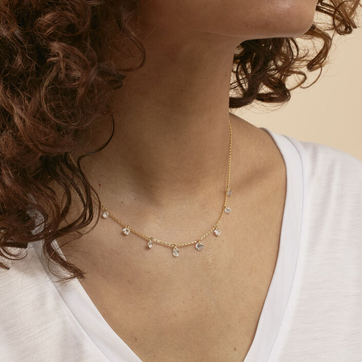 Collar corto PETILLE - Cristal / Dorado - Collares  | Agatha