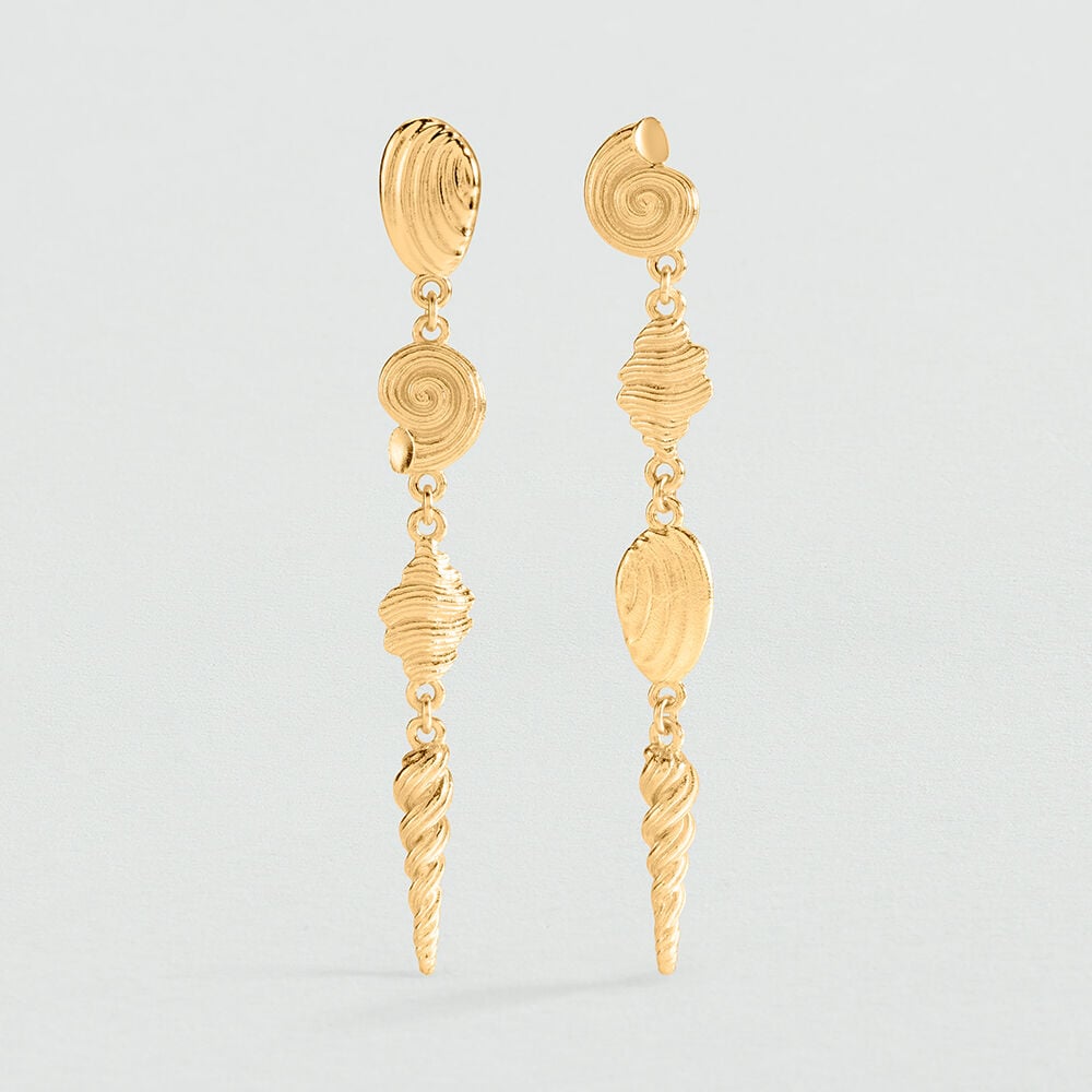 Pendientes largos CALYPSO - Dorado - Pendientes largos  | Agatha