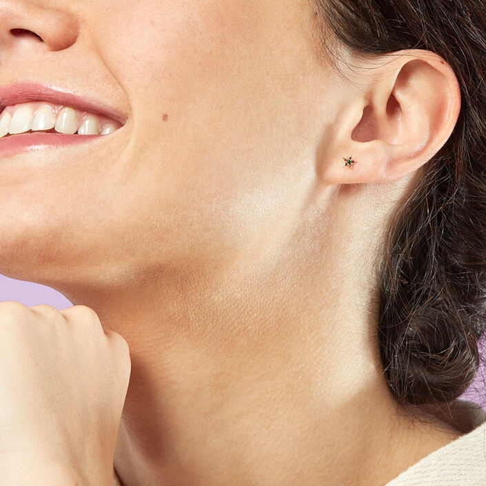 Piercing mini ASTRA - Violeta / Oro - Piercings  | Agatha