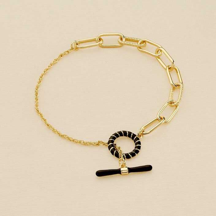 Pulsera de cadena SESHA - Negro / Oro - Pulseras  | Agatha