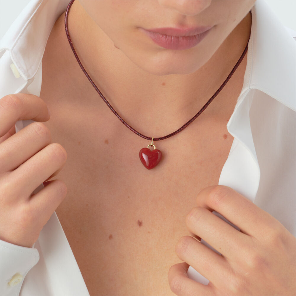 Collar midi SACR&Eacute; C&OElig;UR - Rojo / Oro - Collares  | Agatha