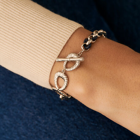 Pulsera de cadena TWIGGY - Plateado / azul oscuro - Pulseras  | Agatha