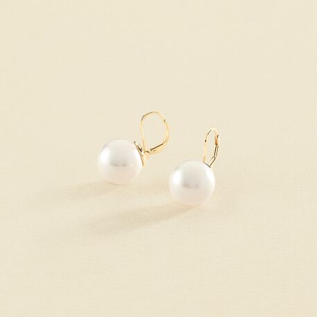 Pendientes largos PEARLY - Perla / Oro - Pendientes  | Agatha