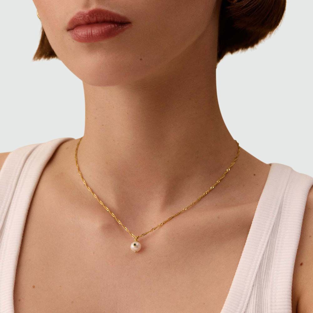 Collar corto DIONE - Perla / Oro - Collar corto  | Agatha