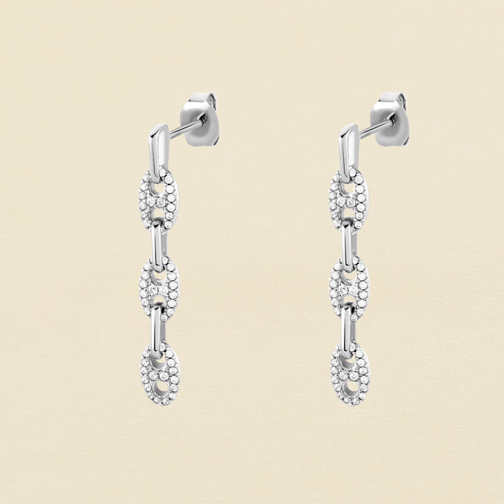 Pendientes largos ETREINTE - Cristal / Plateado - Pendientes de fantas&iacute;a  | Agatha