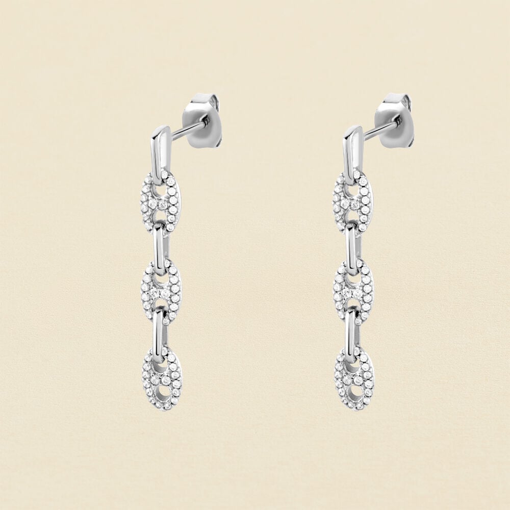 Pendientes largos ETREINTE - Cristal / Plateado - Pendientes de fantas&iacute;a  | Agatha
