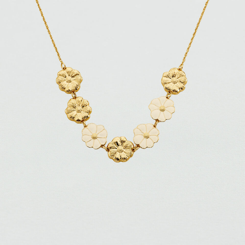 Collar corto FLORA - Dorado / Blanco - Collar corto  | Agatha