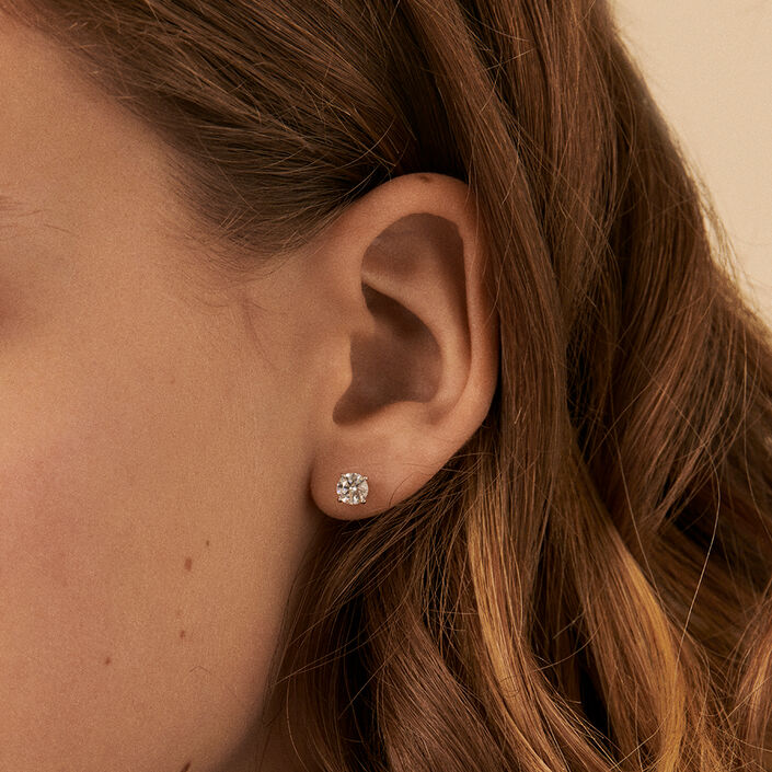 Pendientes cortos SOL - Cristal / Plateado - Pendientes  | Agatha