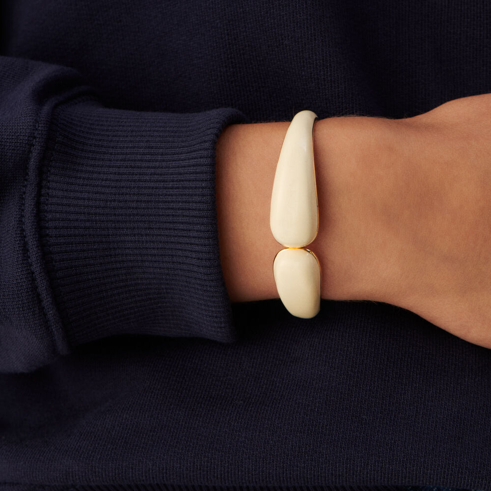 Pulsera esclava N-13 - Marfil / Oro - Sin piedra  | Agatha