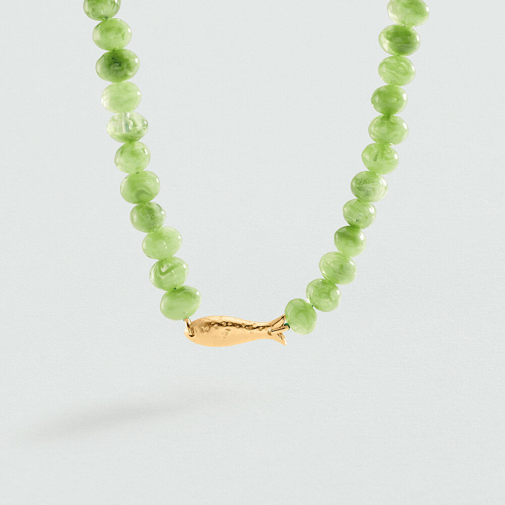 Collar corto CALMA - Verde / Dorado - Collares  | Agatha