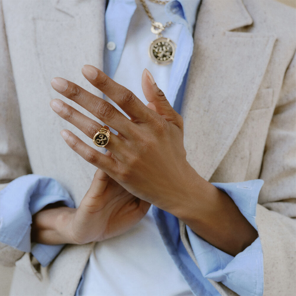 Anillo ancho SAINT HONORE - Dorado - Anillo ancho  | Agatha