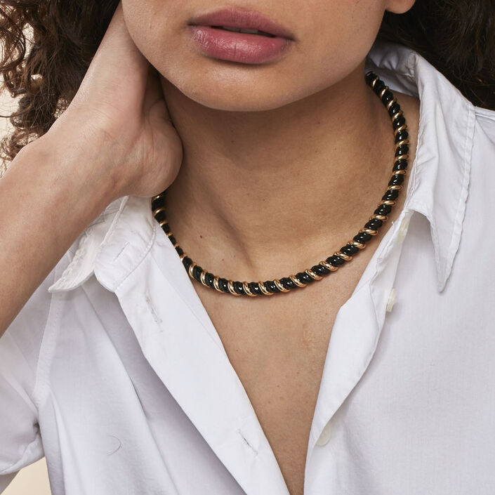 Collar corto SESHA - Negro / Oro - Collares  | Agatha