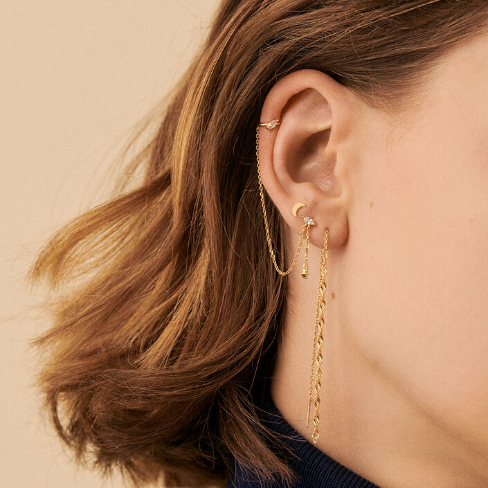 Ear cuff AMAS - Cristal / Oro - Piercings  | Agatha