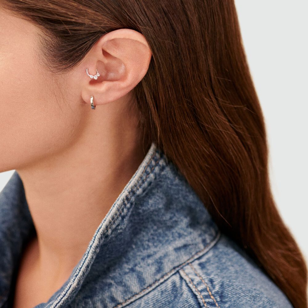 Piercing H&eacute;lix & Tragus MIX& MATCH - Cristal / Plateado - Tragus&H&eacute;lix  | Agatha