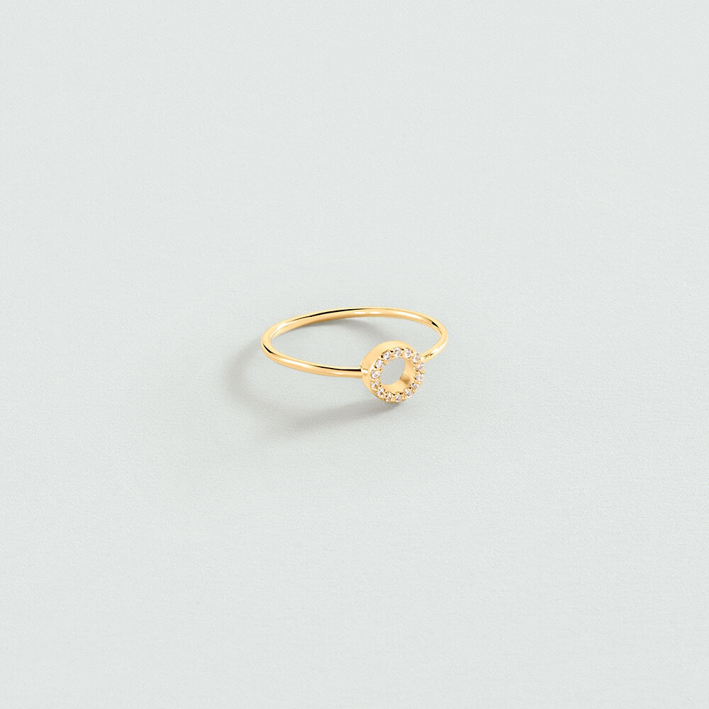 Anillo fino DISCO - Cristal / Dorado - Anillos  | Agatha
