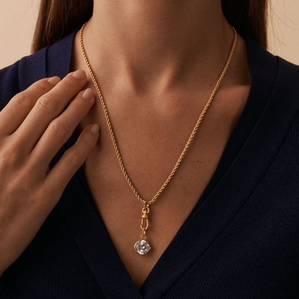 Colgante AMULETO DE LUZ - Cristal / Dorado - Colgante  | Agatha