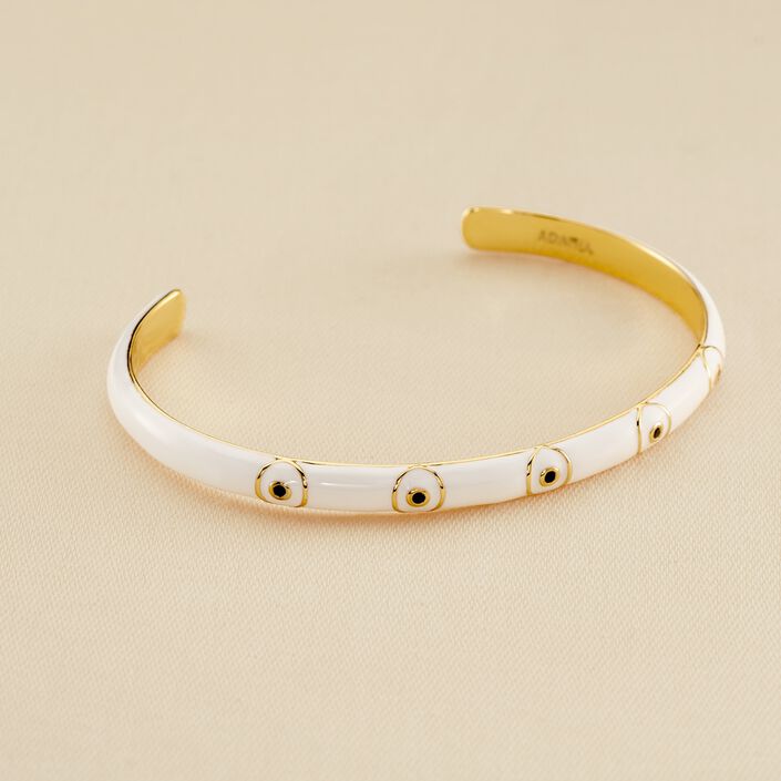Pulsera rígida CYCLADES - Blanco / Oro - Pulseras  | Agatha