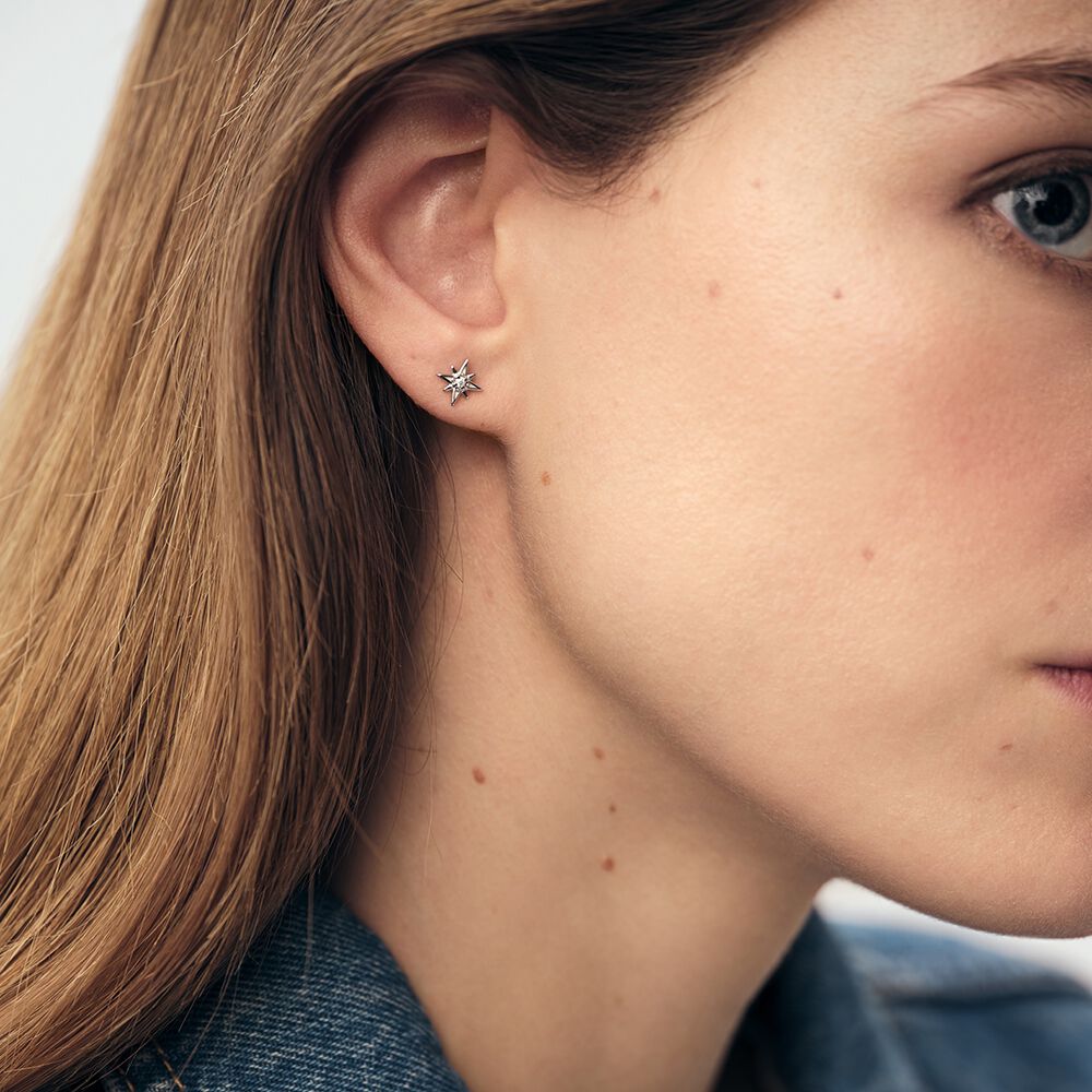 Pendientes cortos OURSE - Cristal / Plateado - Pendientes cortos  | Agatha