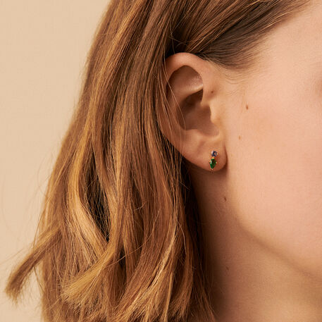 Pendientes cortos ASTRE - Verde / Dorado - Pendientes  | Agatha