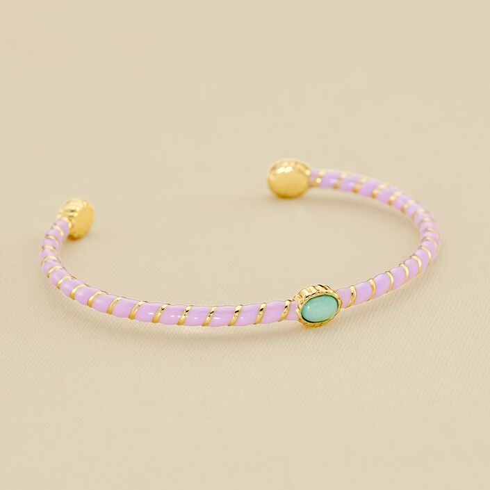 Pulsera rígida ARLEQUIN - Malva / Dorado - Pulseras  | Agatha