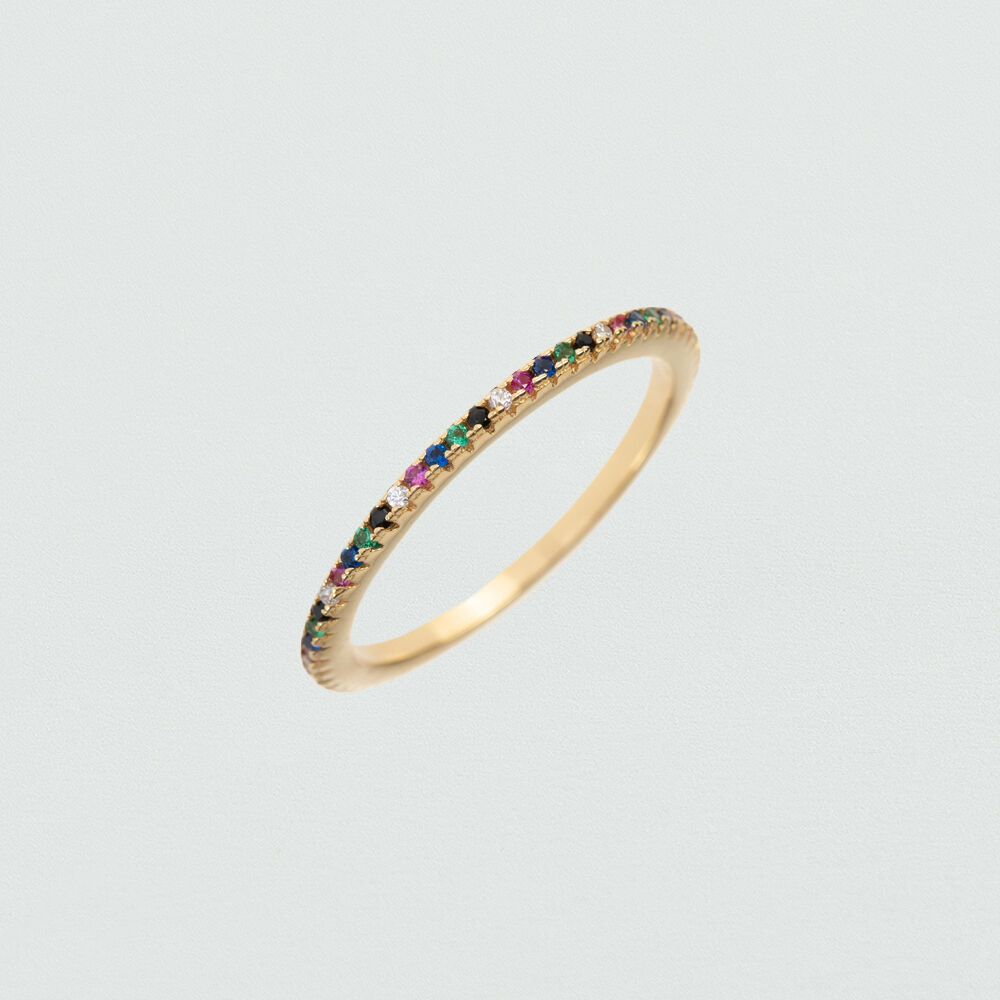 Anillo fino MULTICOL - Multicolor / Oro - Anillos  | Agatha