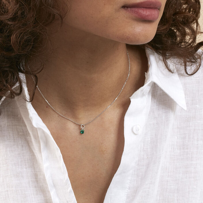 Collar corto BEGUIN - Verde / Plata - Collares  | Agatha