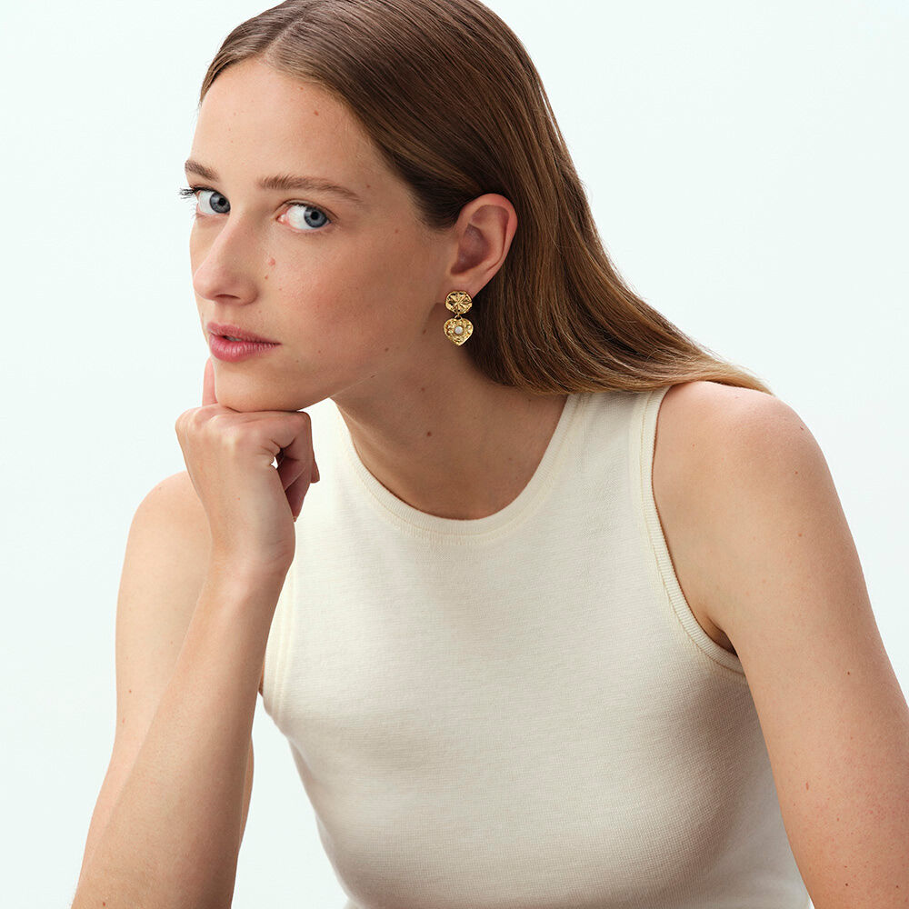 Pendientes largos PONT DES ARTS - Dorado / Blanco - Pendientes largos  | Agatha