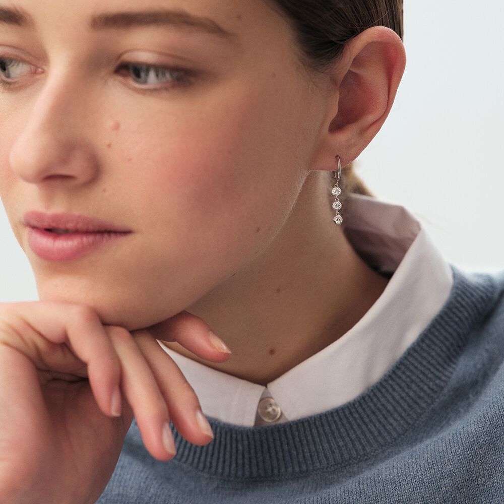 Criollas EAR5BRILLANT - Cristal / Plateado - Criollas  | Agatha