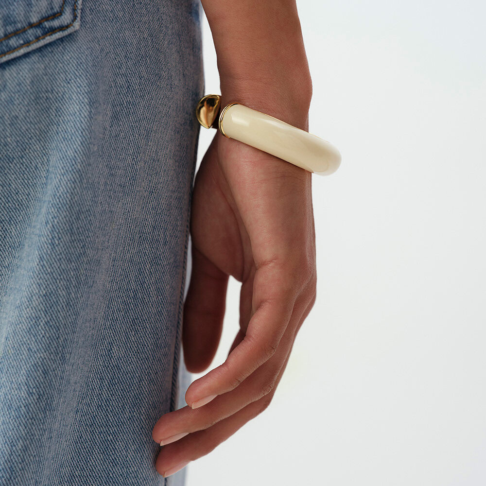 Pulsera r&iacute;gida ROYAL - Marfil / Oro - Pulsera r&iacute;gida  | Agatha