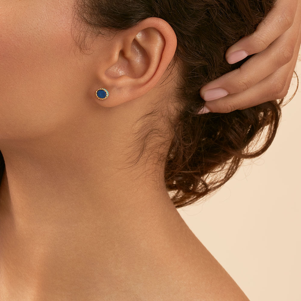 Pendientes cortos ATMA - Lapis/ azul - Pendientes cortos  | Agatha