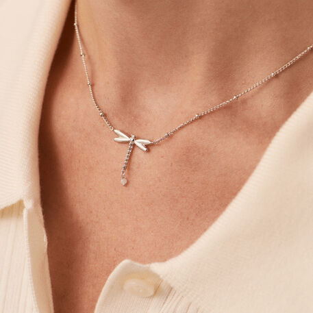 Collar corto DRAGONFLY - Plateado - Collares  | Agatha