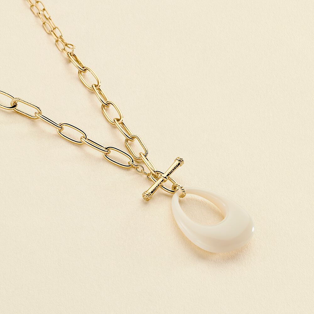 Collar largo BRIGITTE - Marfil / Oro - Collares  | Agatha