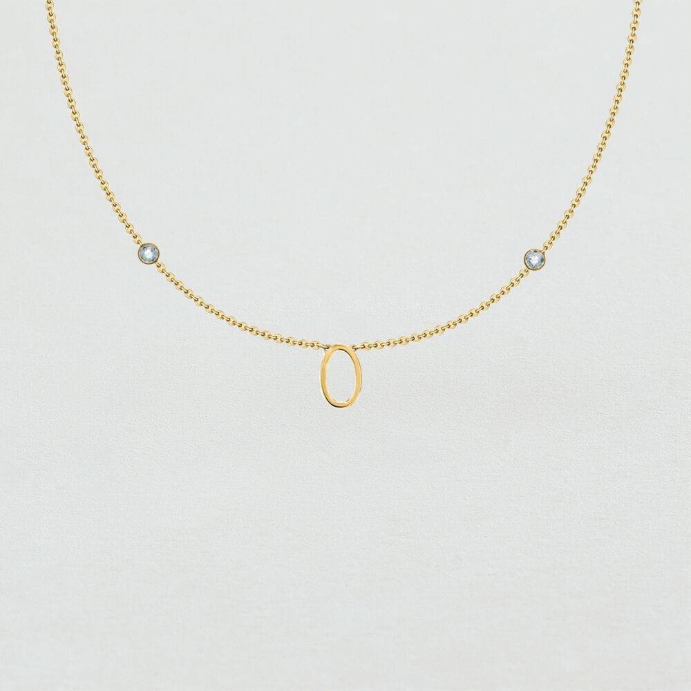 Collar corto LETTRE O - Cristal / Dorado - Collar corto  | Agatha