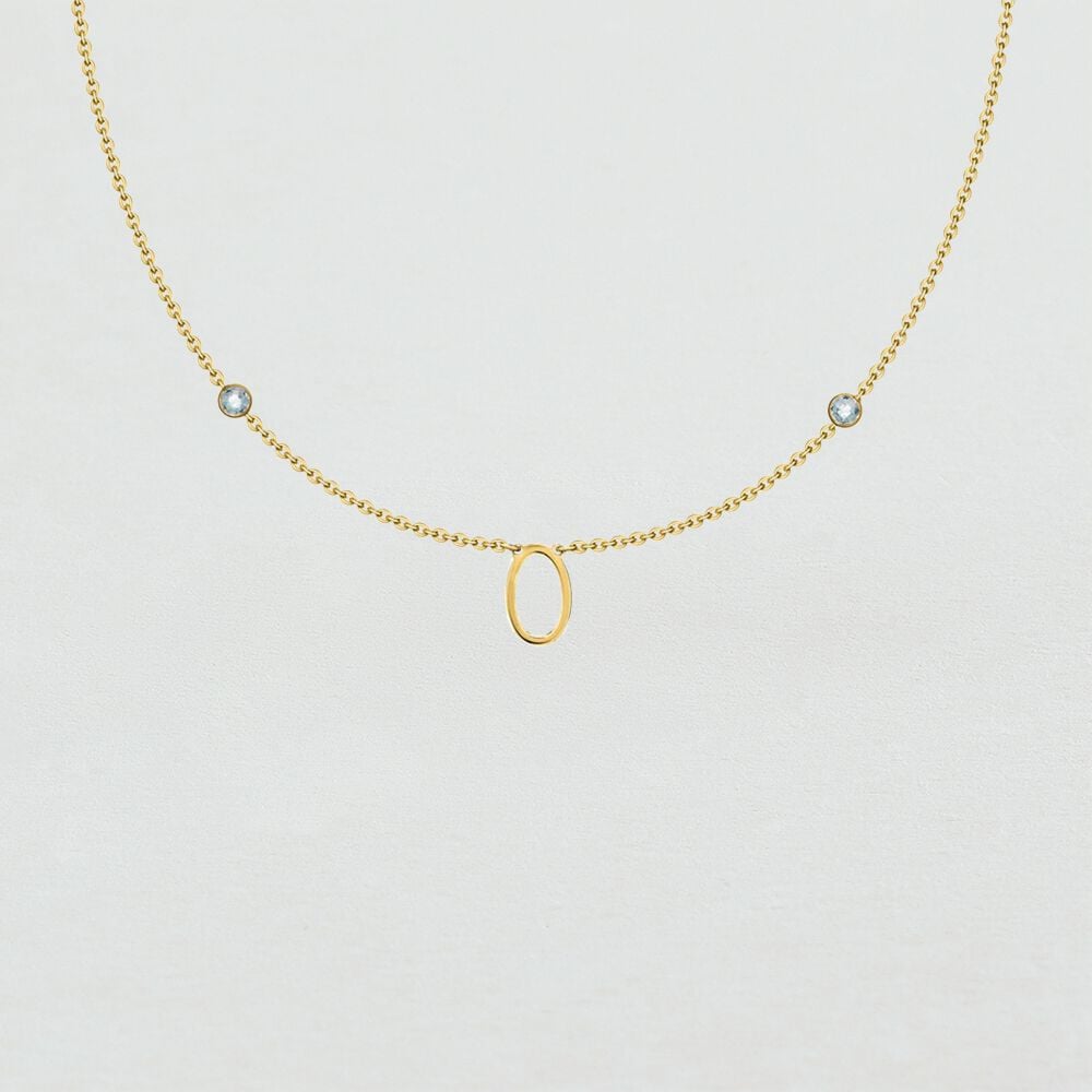 Collar corto LETTRE O - Cristal / Dorado - Collar corto  | Agatha