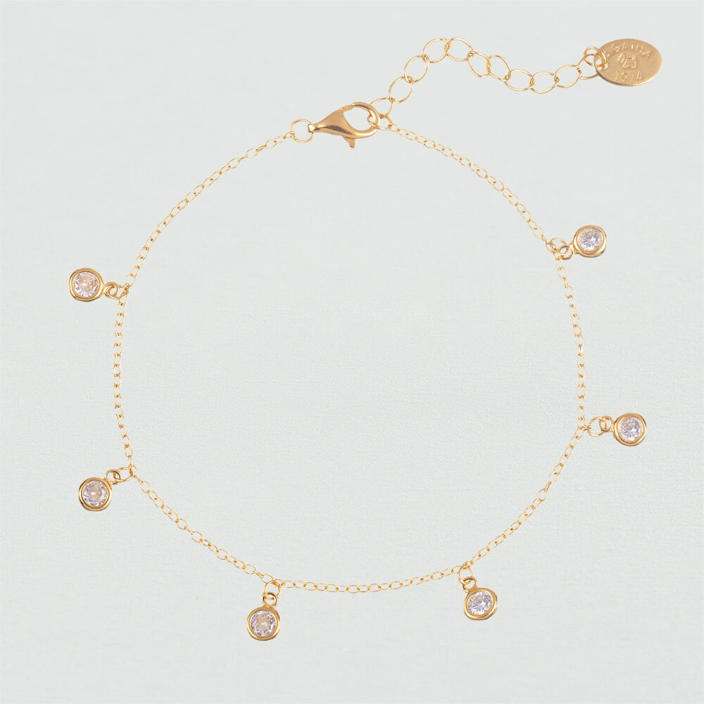 Pulsera de cadena BRILHO - Cristal / Dorado - Pulsera de cadena  | Agatha