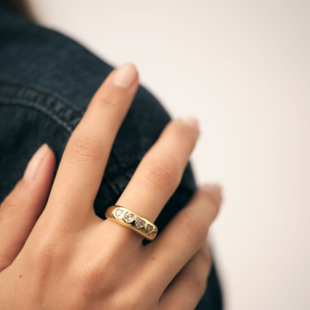 Anillo fino DESIREE - Cristal / Dorado - Anillos  | Agatha