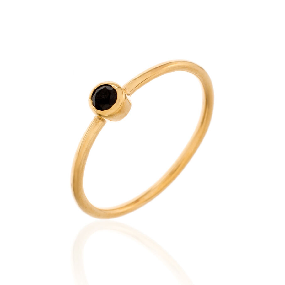 Anillo fino PETIT - Negro / Oro - Anillos  | Agatha
