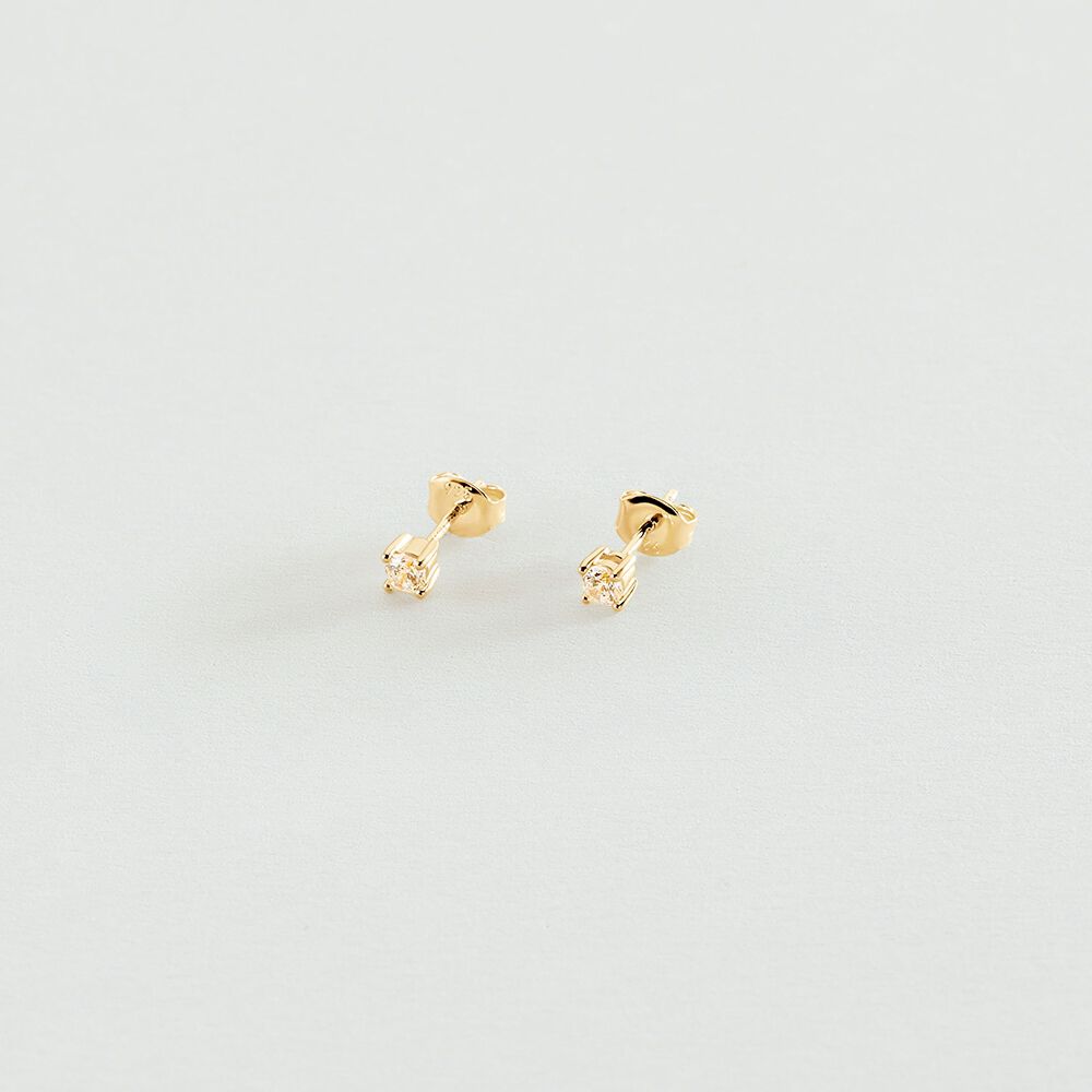 Pendientes cortos SOL - Cristal / Dorado - Pendientes cortos  | Agatha
