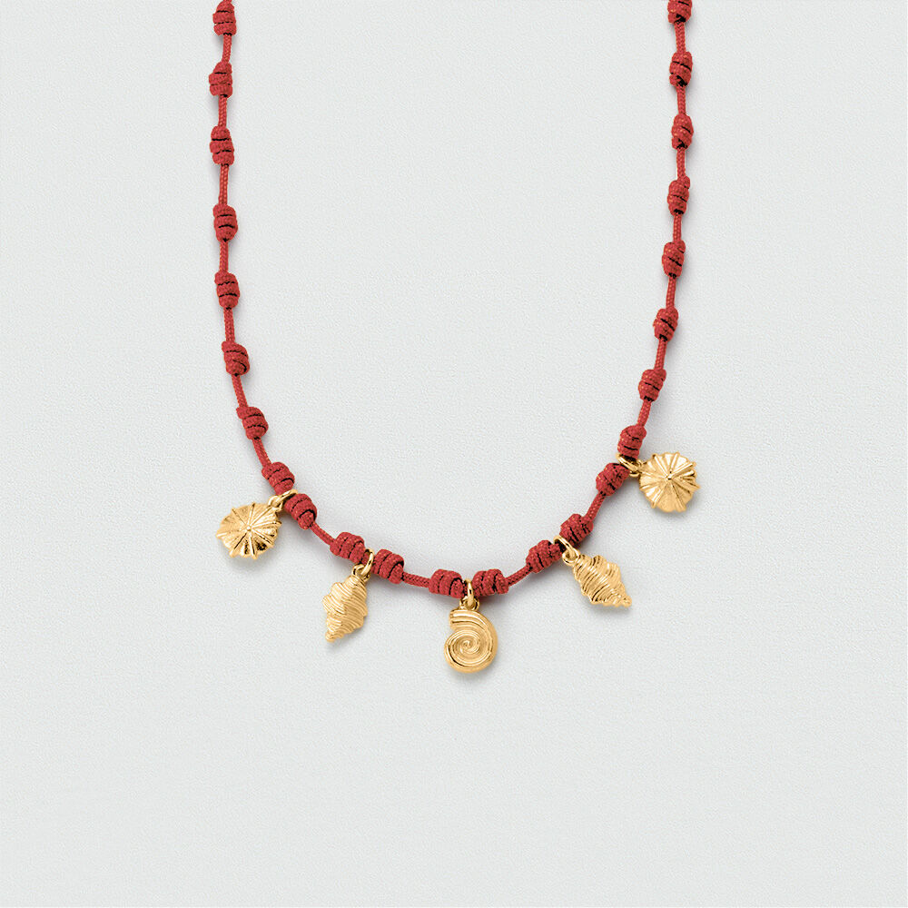Collar midi CALYPSO - Rojo / Oro - Collares  | Agatha