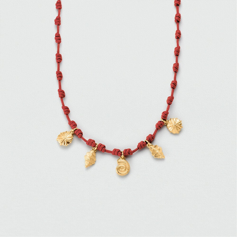 Collar midi CALYPSO - Rojo / Oro - Collares  | Agatha