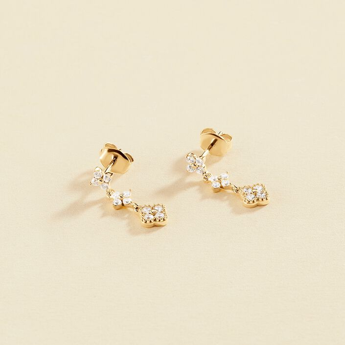 Pendientes largos BELOVED - Cristal / Dorado - Pendientes  | Agatha