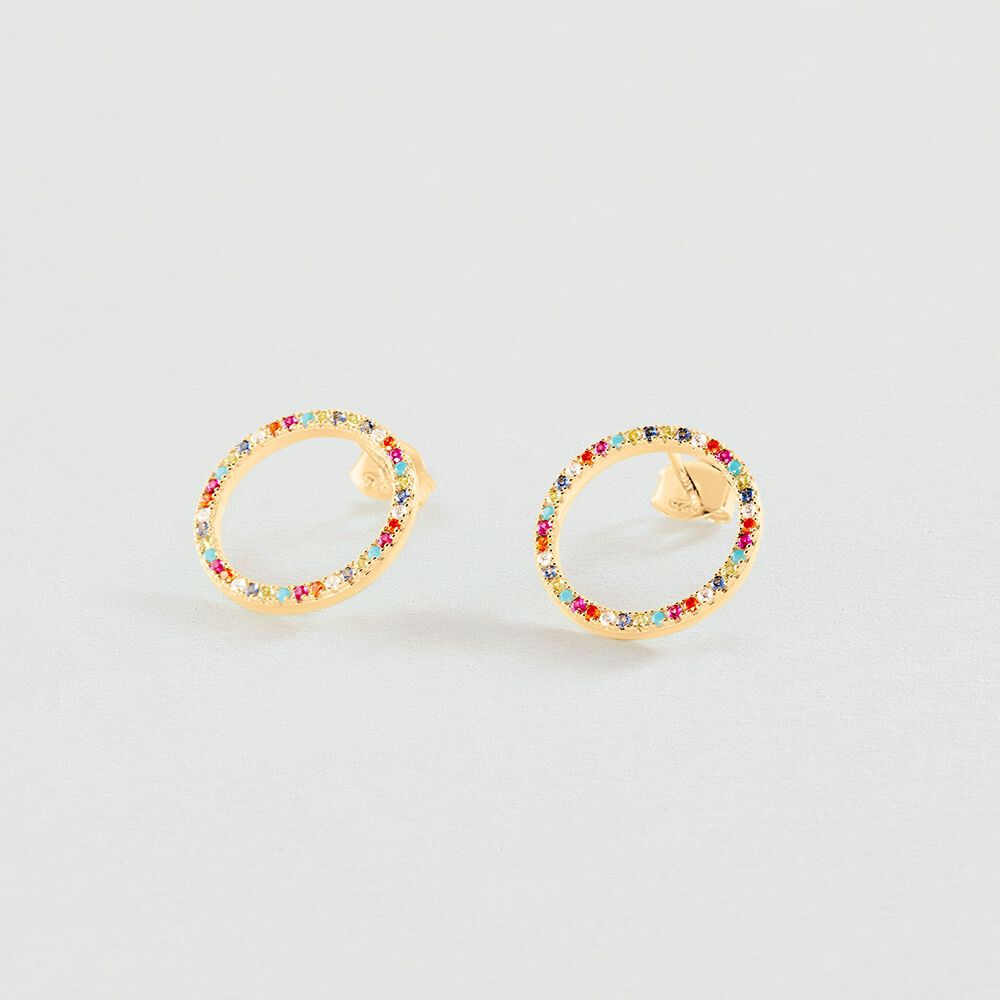 Pendientes largos RAINBOW - Multicolor / Oro - Pendientes de fantasía  | Agatha