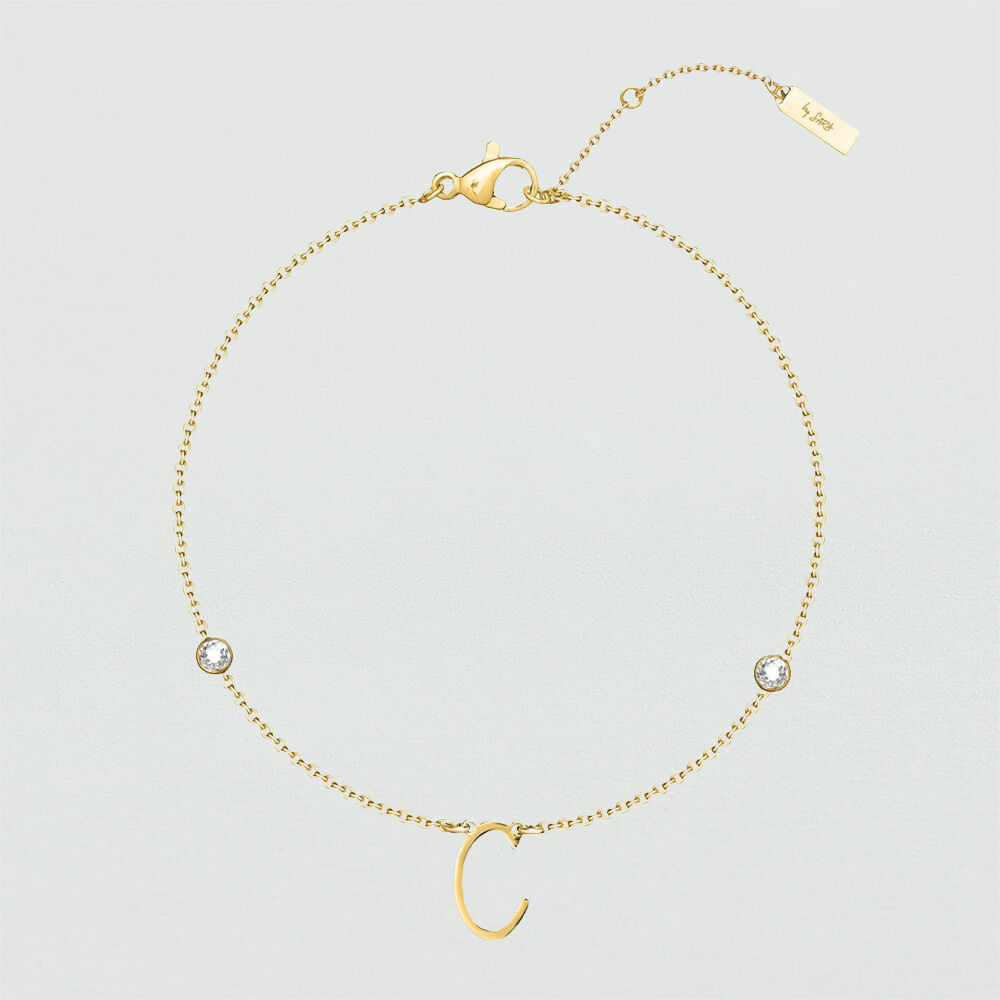 Pulsera de cadena LETTRE C - Cristal / Dorado - Pulsera de cadena  | Agatha