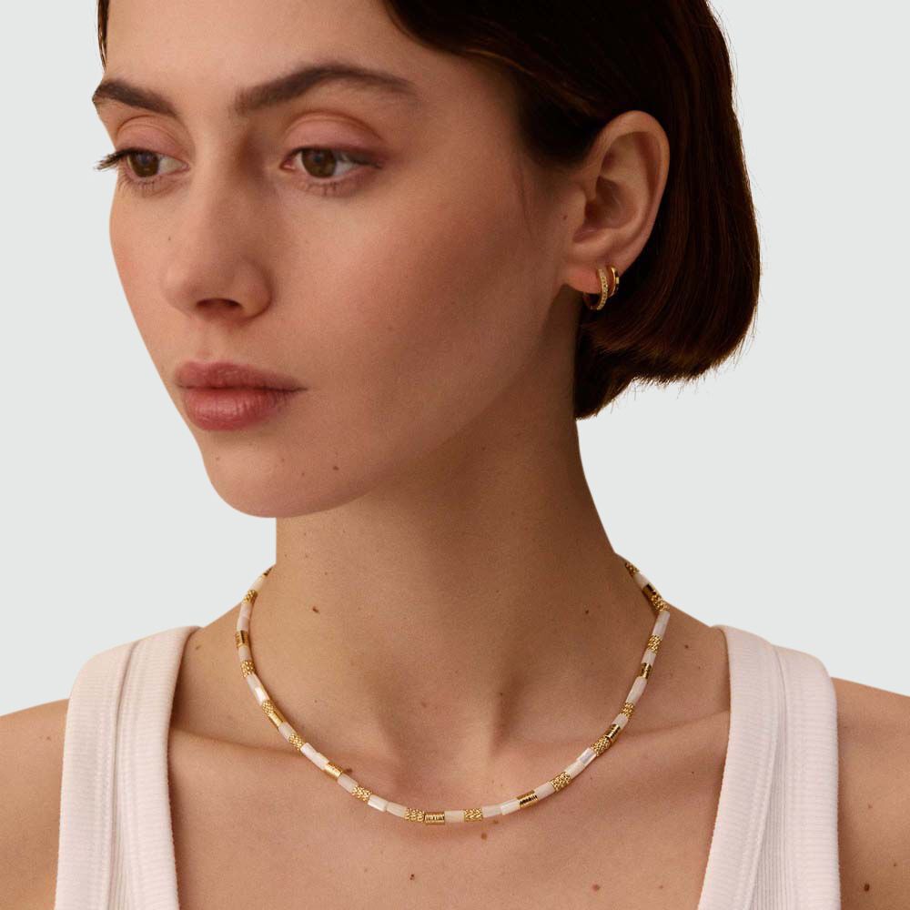 Collar corto PETRA - Nácar / Oro - Collar corto  | Agatha