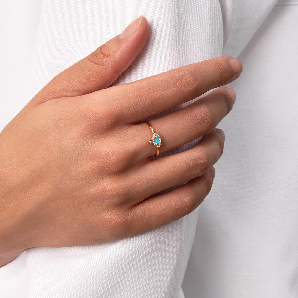 Anillo fino OPALE - Opalo / Dorado - Anillos  | Agatha